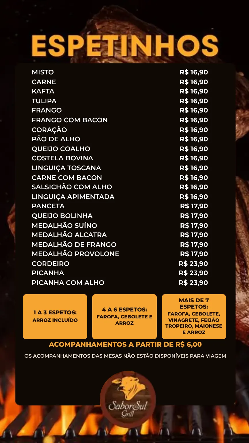 espetinhos medio