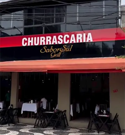 Fachada do Sabor do Sul Grill em Santos